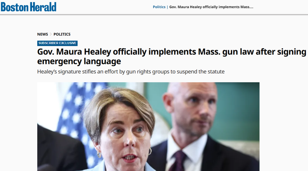 Governor Healey declares a Fake Emergency to Stop Suspension of a law