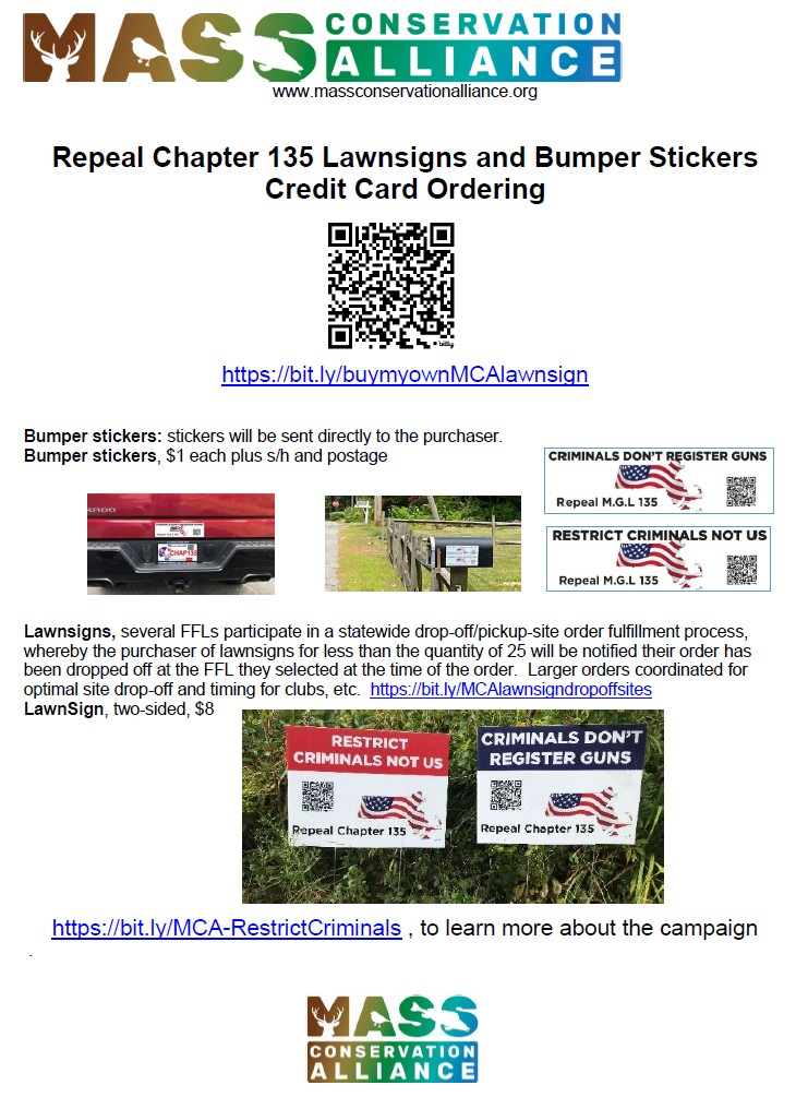 Mass Conservation Alliance Helps Get the Message Out with Lawn Signs and Bumper Stickers